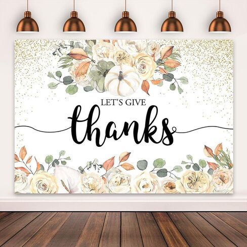 Mocsicka Let's Give Thanksgiving خلفية حفلة عيد الشكر السعيدة خلفية بوهو الأزهار القرع الأصدقاء زينة الحفلات راية صور استوديو الدعائم (7 × 5 قدم) in Saudi Arabia
