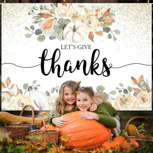 Mocsicka Let's Give Thanksgiving خلفية حفلة عيد الشكر السعيدة خلفية بوهو الأزهار القرع الأصدقاء زينة الحفلات راية صور استوديو الدعائم (7 × 5 قدم) in Saudi Arabia