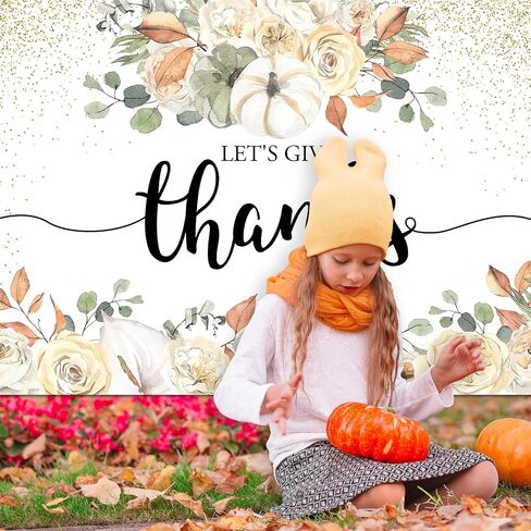 Mocsicka Let's Give Thanksgiving خلفية حفلة عيد الشكر السعيدة خلفية بوهو الأزهار القرع الأصدقاء زينة الحفلات راية صور استوديو الدعائم (7 × 5 قدم) in Saudi Arabia