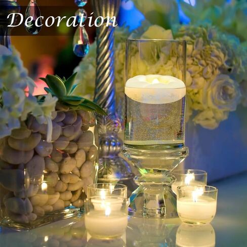 3"White Flameless Led Floating Candles, Plastic Battery Operated Flickering Waterproof Tealights Long Lasting 200H+ for Cylinder Vases, Centerpieces at Wedding, Party, Pool, Holiday (6pack) in Saudi Arabia