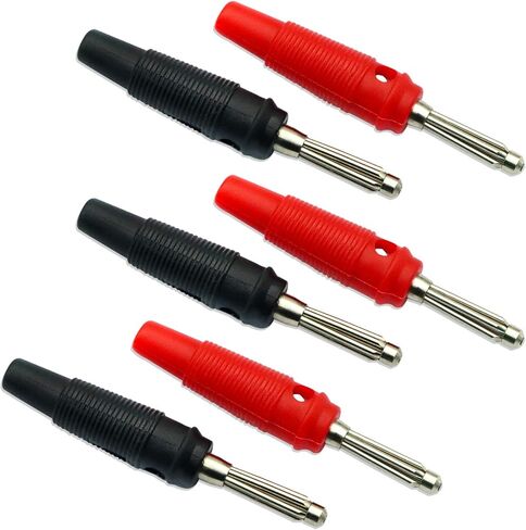 V TELESKY 10PCS 2 Colors 4mm Welded Banana Plug, Superimposable Connector Test Plug， DIY Banana Plug Connectors Adapters in Saudi Arabia