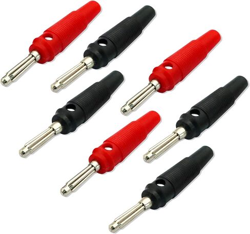 V TELESKY 10PCS 2 Colors 4mm Welded Banana Plug, Superimposable Connector Test Plug， DIY Banana Plug Connectors Adapters in Saudi Arabia
