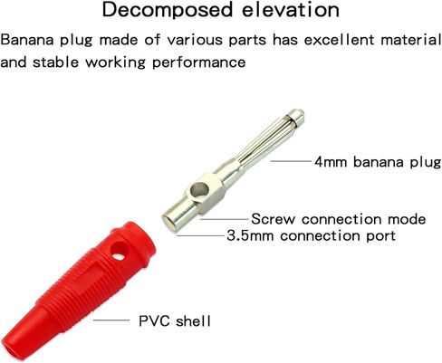 V TELESKY 10PCS 2 Colors 4mm Welded Banana Plug, Superimposable Connector Test Plug， DIY Banana Plug Connectors Adapters in Saudi Arabia