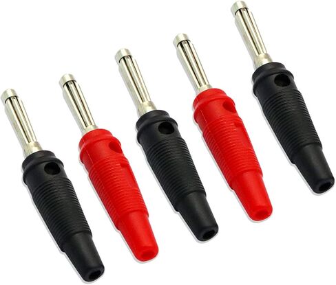 V TELESKY 10PCS 2 Colors 4mm Welded Banana Plug, Superimposable Connector Test Plug， DIY Banana Plug Connectors Adapters in Saudi Arabia