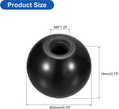 uxcell 12 قطعة مقابض كروية مترابطة، M8 أنثى خيط الفينول الحراري مقبض كروي 25 مم ديا مقابض كروية دائرية لمقبض رافعة الماكينة، أحمر in Saudi Arabia