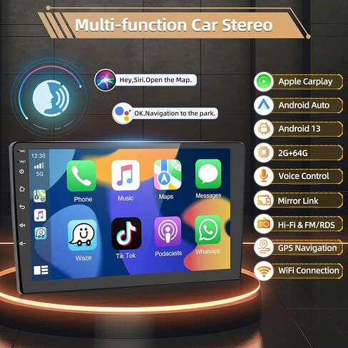 Podofo [2+64G] راديو ستيريو للسيارة لسيارة Jeep Grand Cherokee 1999-2004 مع CarPlay اللاسلكي وAndroid Auto شاشة لمس 9 بوصة صوت بلوتوث مع نظام تحديد المواقع العالمي (GPS) ومرآة وصلة WiFi RDS Hi-Fi كاميرا احتياطية in Saudi Arabia