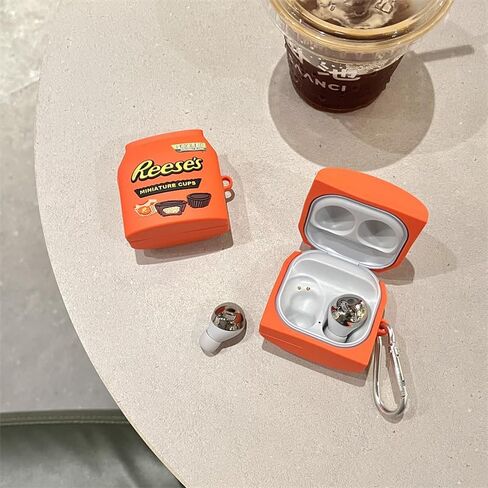 Silicone Case for Galaxy Buds FE(2023) /Buds2 Pro(2022) /Buds 2(2021) /Buds Pro(2021) /Buds Live(2020), XMBYGY Cute Cartoon Protective Cover with Carabiner for Samsung Wireless Earbuds (Reese) in Saudi Arabia