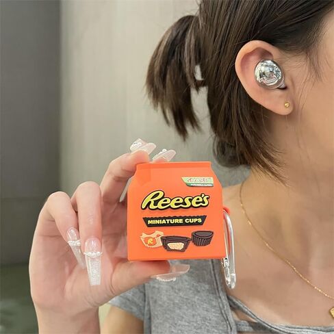 Silicone Case for Galaxy Buds FE(2023) /Buds2 Pro(2022) /Buds 2(2021) /Buds Pro(2021) /Buds Live(2020), XMBYGY Cute Cartoon Protective Cover with Carabiner for Samsung Wireless Earbuds (Reese) in Saudi Arabia