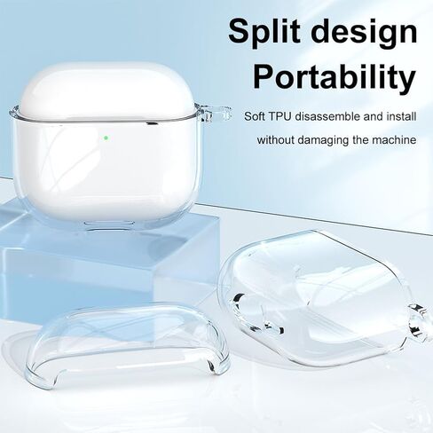 تصميم حافظة رائع لحافظة Airpods، ملحقات AirPods، غطاء مقاوم للصدمات، غطاء صلب واقٍ محمول لهاتف Apple Airpods 4 (2024 (مصباح LED أمامي مرئي) - شفاف شفاف (#02) in Kuwait