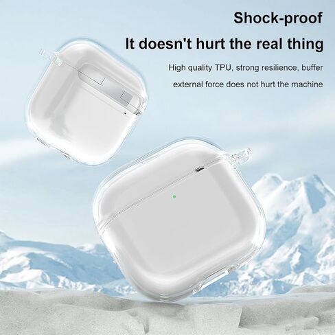 تصميم حافظة رائع لحافظة Airpods، ملحقات AirPods، غطاء مقاوم للصدمات، غطاء صلب واقٍ محمول لهاتف Apple Airpods 4 (2024 (مصباح LED أمامي مرئي) - شفاف شفاف (#02) in Kuwait