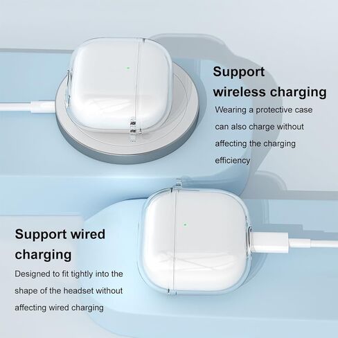 تصميم حافظة رائع لحافظة Airpods، ملحقات AirPods، غطاء مقاوم للصدمات، غطاء صلب واقٍ محمول لهاتف Apple Airpods 4 (2024 (مصباح LED أمامي مرئي) - شفاف شفاف (#02) in Kuwait