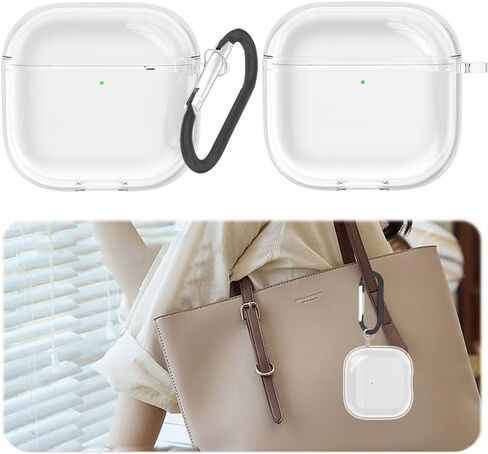 تصميم حافظة رائع لحافظة Airpods، ملحقات AirPods، غطاء مقاوم للصدمات، غطاء صلب واقٍ محمول لهاتف Apple Airpods 4 (2024 (مصباح LED أمامي مرئي) - شفاف شفاف (#02) in Kuwait