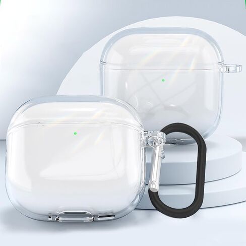 تصميم حافظة رائع لحافظة Airpods، ملحقات AirPods، غطاء مقاوم للصدمات، غطاء صلب واقٍ محمول لهاتف Apple Airpods 4 (2024 (مصباح LED أمامي مرئي) - شفاف شفاف (#02) in Kuwait