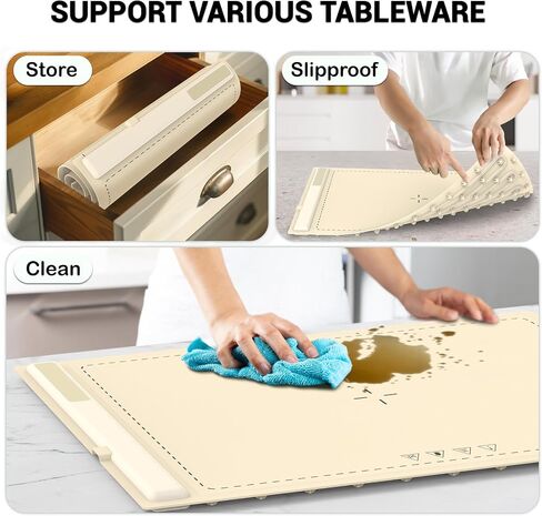 Electric Warming Tray - 3 Modes &Full Surface Heating,Rollable & Portable,Premium Silicone Nano-Material,3 Temperature Settings,Auto Shut-Off -Versatile Food Warmer for Gatherings,Parties,Everyday Use in Saudi Arabia