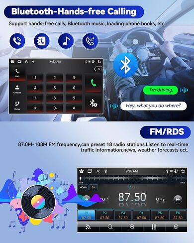 ستيريو سيارة CAMECHO 2+64G Android 13 لسيارة Ford Transit 2015-2018، راديو CarPlay اللاسلكي وراديو السيارة التلقائي Android، شاشة لمس 9 بوصة داخل لوحة القيادة GPS مع بلوتوث WiFi RDS SWC Mirror Link in Saudi Arabia