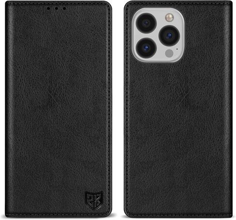 ZZXX for iPhone 13 Pro Wallet Case with [RFID Blocking] Card Slot Stand Strong Magnetic Leather Flip Fold Protective Phone Case for iPhone 13 Pro Case Wallet(Black-6.1 inch) in Saudi Arabia