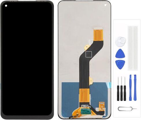 شاشة LCD لـ Tecno Camon 18i CG6 6.6 بوصة شاشة LCD بديلة تعمل باللمس مجموعة رقمية (أسود) in Kuwait