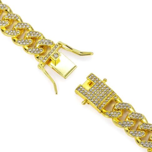 Serijoars Dog Chain Collar Diamond Cuban Link Dog Collar 13mm Wide Metal Puppy Necklace Cute Fashion Jewelry Accessories for Small Medium Large Pets Cats (Gold, 8 Inches) in Saudi Arabia