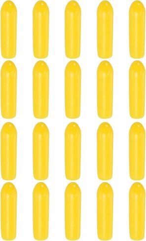 uxcell 120Pcs Rubber End Caps, 12mm/0.47" ID Flexible Rubber Caps, PVC Caps Rubber Screw for Bolts Screw Caps Thread Protectors Tube Screw Bolt, Yellow in Saudi Arabia
