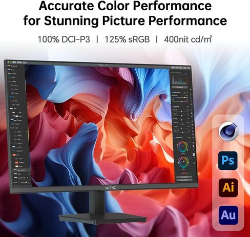 KTC 24 Inch 180Hz Gaming Monitor, 2K QHD Fast IPS PC Gaming Monitor, 1440p 1ms Computer Monitor 144Hz, G-Sync and FreeSync Compatibility, HDR Support, HDMI Displayport, VESA, Q24T09 in Saudi Arabia