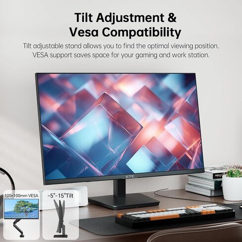 KTC 24 Inch 180Hz Gaming Monitor, 2K QHD Fast IPS PC Gaming Monitor, 1440p 1ms Computer Monitor 144Hz, G-Sync and FreeSync Compatibility, HDR Support, HDMI Displayport, VESA, Q24T09 in Saudi Arabia