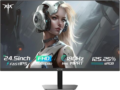 KTC 24 Inch 180Hz Gaming Monitor, 2K QHD Fast IPS PC Gaming Monitor, 1440p 1ms Computer Monitor 144Hz, G-Sync and FreeSync Compatibility, HDR Support, HDMI Displayport, VESA, Q24T09 in Saudi Arabia
