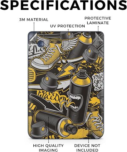 Tablet Skin Compatible with Kobo Clara 2E (2022) - Yellow Hip Hop - Premium 3M Vinyl Protective Wrap Decal Cover - Easy to Apply | Crafted in The USA by MightySkins in Saudi Arabia