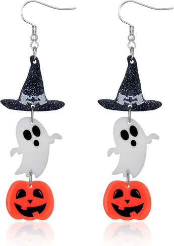 Halloween Earrings For Women Cute Pumpkin Earrings Bat Earrings For Women Ghost Earrings Halloween Earrings Dangle Halloween Jewelry in Saudi Arabia