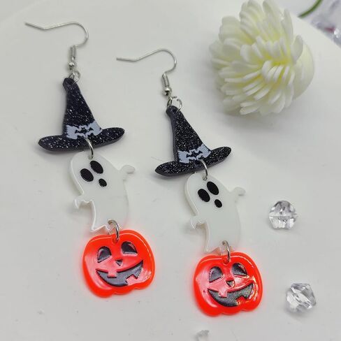 Halloween Earrings For Women Cute Pumpkin Earrings Bat Earrings For Women Ghost Earrings Halloween Earrings Dangle Halloween Jewelry in Saudi Arabia