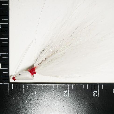 (White) ‎Key West Bonefish Bucktail Jigs - 30° Angled - 1/8 oz - 3 Pack in Saudi Arabia