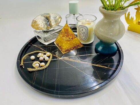 Marble Tray,(Dark Gray) Natural Volcanic Stone Tray，Home Decor，Halloween Candle Tray, Christmas Decoration Tray in Saudi Arabia