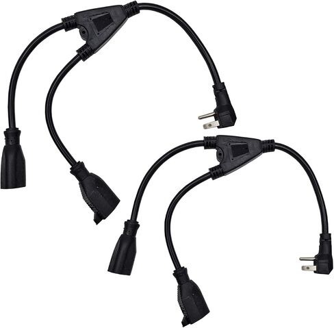 تمديد سلك الطاقة Y Splitter 1 إلى 2 محول مخرج 16AWG (3) in Kuwait