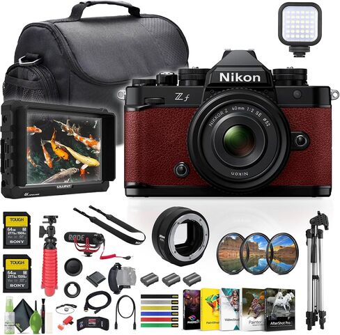 كاميرا تسجيل فيديو Nikon Zf 24.5 ميجابكسل كاملة الإطار بدون مرآة بدقة 4K مع عدسة NIKKOR Z مقاس 40 مم f/2 (أحمر) + شاشة Lilliput A7S مقاس 7 بوصات عالية الدقة بالكامل مع دعم 4K + ميكروفون مثبت على كاميرا RODE VideoMic (متجدد) in Saudi Arabia