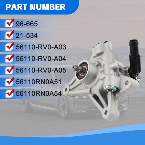 Power Steering Pump 21-5442 56110-RGL-A03 Fits for Honda 2005-2008 Pilot 3.5L,for 2005-2010 Odyssey 3.5L,for MDX 3.5L 3.7L in Kuwait