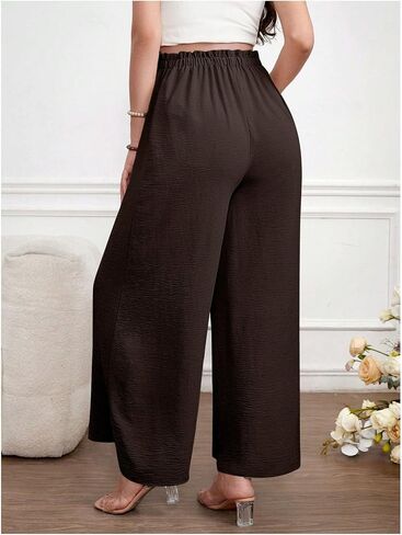 OYOANGLE Women's Maternity Wide Leg Palazzo Pants Drawstring Elastic Waist Loose Fit Flowy Long Pants in Saudi Arabia