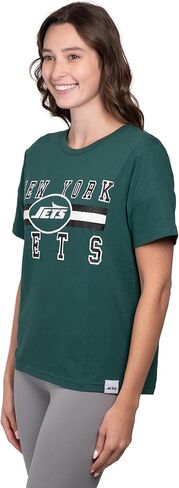 تي شيرت Ultra Game -NFL Jacksonville Jaguars للسيدات برسومات متعثرة ورقبة دائرية ناعمة، لون الفريق، مقاس كبير in Kuwait