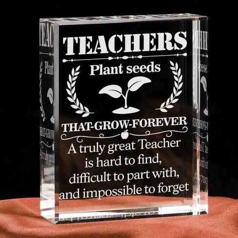 Teacher Appreciation Gifts, Laser Engrave Crystal Keepsake Plaque Thank You Gifts for Teacher Gifts from Student, End of Year Teacher Gifts, Best Teacher Gifts for Birthday Christmas in Saudi Arabia