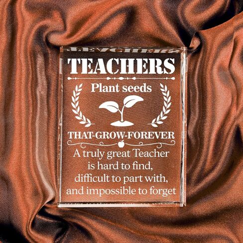 Teacher Appreciation Gifts, Laser Engrave Crystal Keepsake Plaque Thank You Gifts for Teacher Gifts from Student, End of Year Teacher Gifts, Best Teacher Gifts for Birthday Christmas in Saudi Arabia