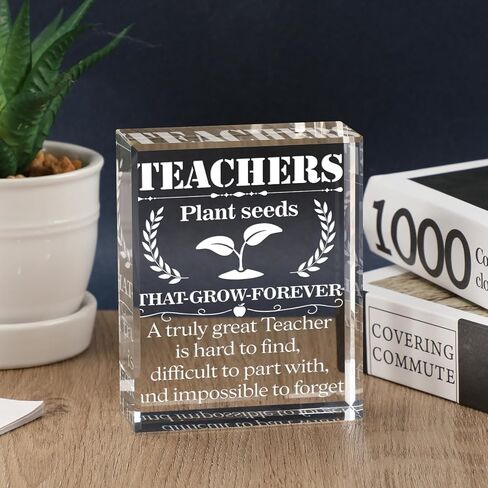 Teacher Appreciation Gifts, Laser Engrave Crystal Keepsake Plaque Thank You Gifts for Teacher Gifts from Student, End of Year Teacher Gifts, Best Teacher Gifts for Birthday Christmas in Saudi Arabia