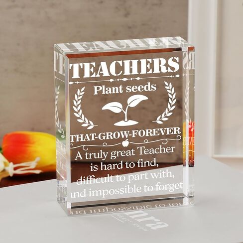 Teacher Appreciation Gifts, Laser Engrave Crystal Keepsake Plaque Thank You Gifts for Teacher Gifts from Student, End of Year Teacher Gifts, Best Teacher Gifts for Birthday Christmas in Saudi Arabia