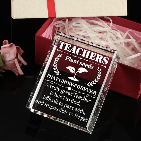Teacher Appreciation Gifts, Laser Engrave Crystal Keepsake Plaque Thank You Gifts for Teacher Gifts from Student, End of Year Teacher Gifts, Best Teacher Gifts for Birthday Christmas in Saudi Arabia