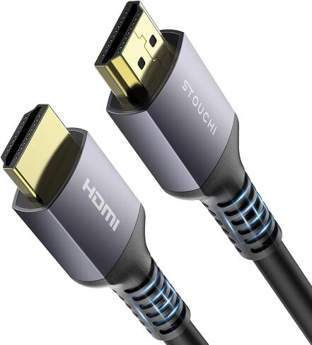 Stouchi 8K HDMI 2.1 Cable 8ft (2-Pack) 48Gbps 4K@120Hz | Ultra High Speed | eARC | Reduce Screen Tearing & Lag | Triple-tin Shielding | 30AWG Copper Wire | Nylon Braided in Kuwait