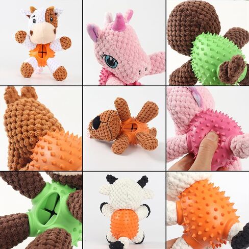 Squeaky Dog Plush Toys for Aggressive Chewers - Bite Resistant & Durable Pet Chew Toy for Small Medium Large Dogs & Teething Puppy - Stuffed Forest Animals（Unicorns） in Saudi Arabia
