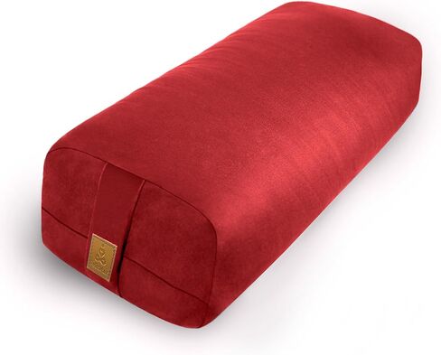 Yoga Bolster (26x10.5x5.5 in) Supportive Yoga Cushion for Restorative Yin Yoga Accessories Rectangular Bolster for Stretching Meditation Pillow 100% Organic Cotton Removable Washable Cover Large-Black in Saudi Arabia