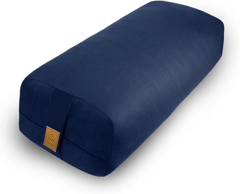 Yoga Bolster (26x10.5x5.5 in) Supportive Yoga Cushion for Restorative Yin Yoga Accessories Rectangular Bolster for Stretching Meditation Pillow 100% Organic Cotton Removable Washable Cover Large-Black in Saudi Arabia