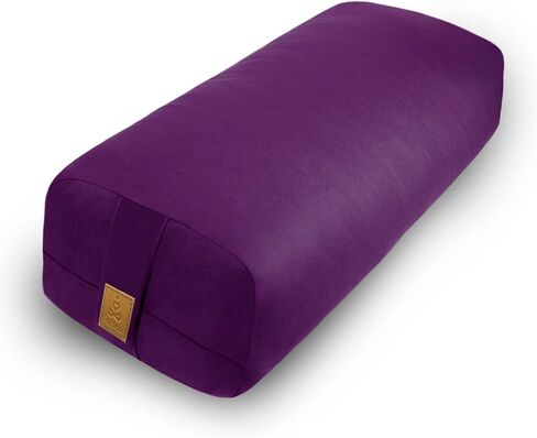 Yoga Bolster (26x10.5x5.5 in) Supportive Yoga Cushion for Restorative Yin Yoga Accessories Rectangular Bolster for Stretching Meditation Pillow 100% Organic Cotton Removable Washable Cover Large-Black in Saudi Arabia