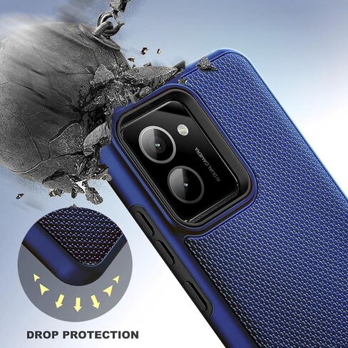 for HMD Vibe Phone Case with Tempered Glass Screen Protector, Full-Body Protective Dual Layer Hybrid Shockproof Phone Case for Nokia HMD Vibe N159V TA-1590 (Blue) in Saudi Arabia