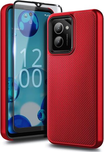 for HMD Vibe Phone Case with Tempered Glass Screen Protector, Full-Body Protective Dual Layer Hybrid Shockproof Phone Case for Nokia HMD Vibe N159V TA-1590 (Blue) in Saudi Arabia