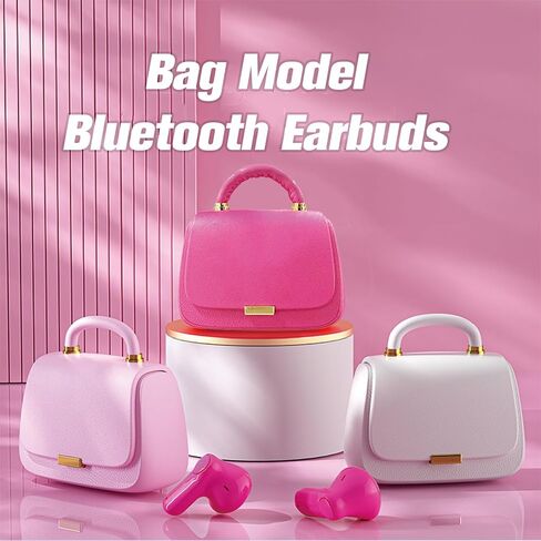 Cute Pink Kids Earbuds Ear Buds Girls Hot Pink Bag Wireless Bluetooth Earbuds for Small Ears Women Kids for School, TWS True Wireless Kids Earbud Earphones Kawai Blue Tooth Ear Buds for iPhone Android in Saudi Arabia