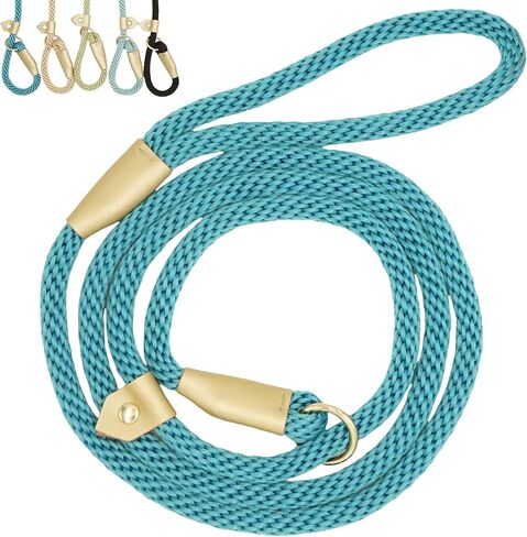 6.5ft Pet Slip Leash, Dog Lead and Collar Combo, Gentle Lead Leash, Recall Training Leash for Small Medium Large Dogs (Tan, 6.5ft x 11mm) in Saudi Arabia